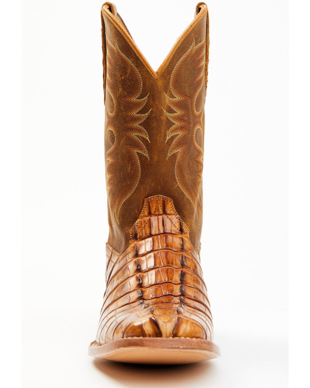 Cody James - Men's Caiman Cognac 12" Exotic Western Boots - Broad Square Toe | Tan