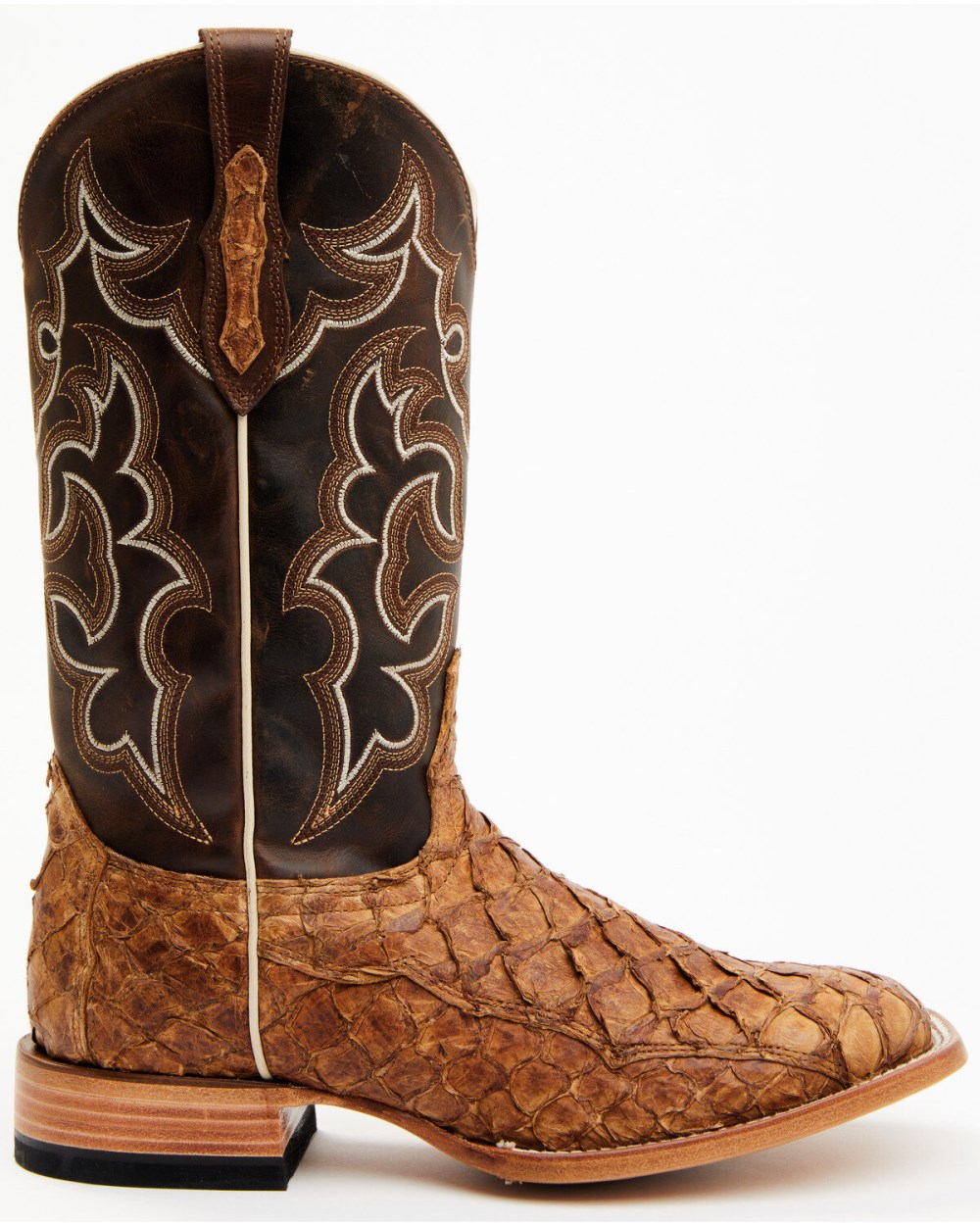 Cody James - Men's Exotic Pirarucu Skin Western Boots - Broad Square Toe | Brown