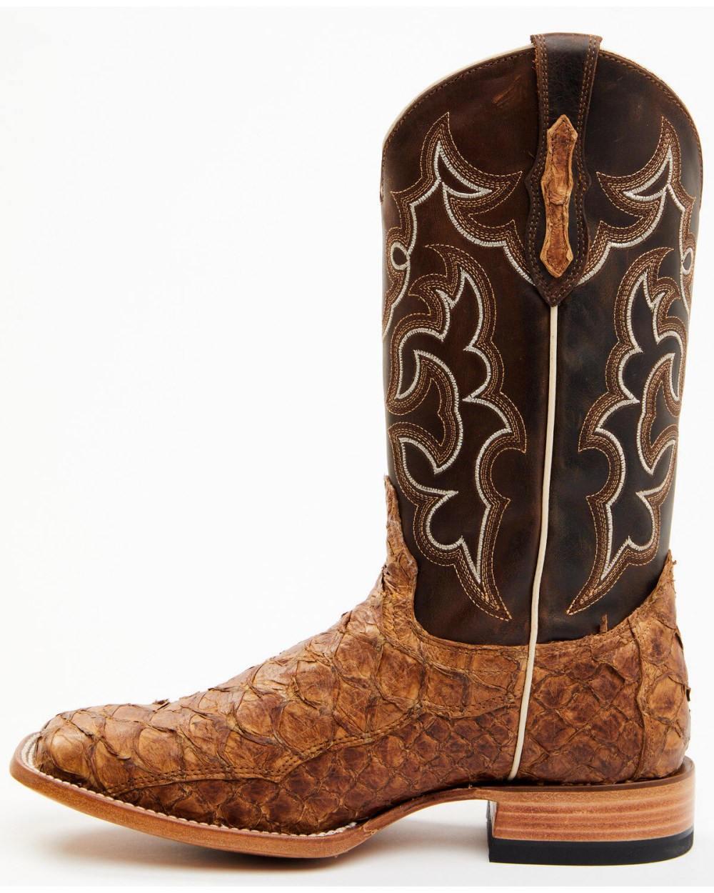 Cody James - Men's Exotic Pirarucu Skin Western Boots - Broad Square Toe | Brown