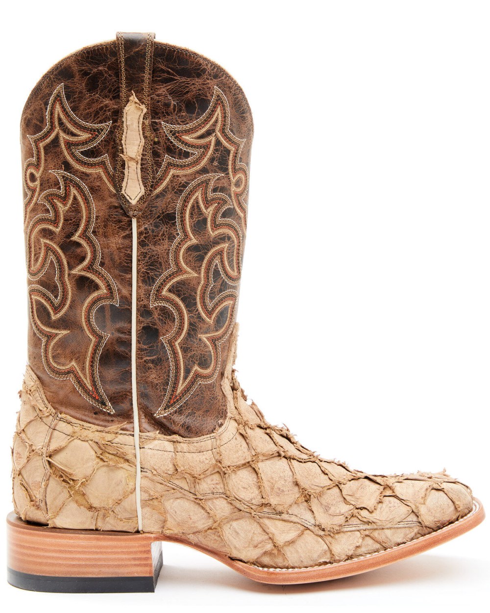 Cody James - Men's Exotic Pirarucu Western Boots - Broad Square Toe | Tan