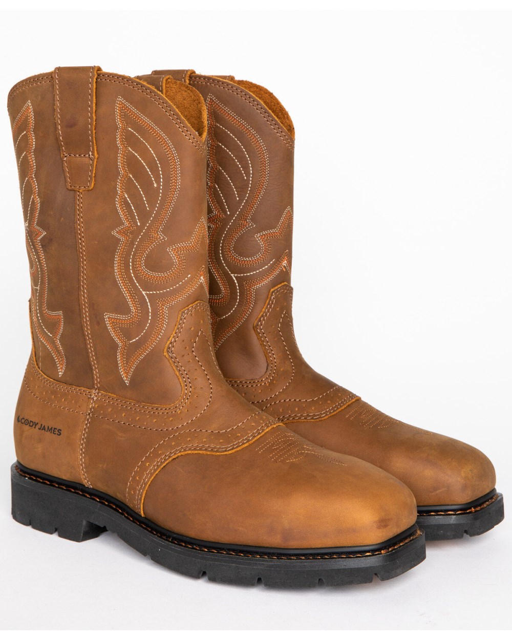 Cody James - Men's Broad Square Composite Toe Western Work Boots | Brown