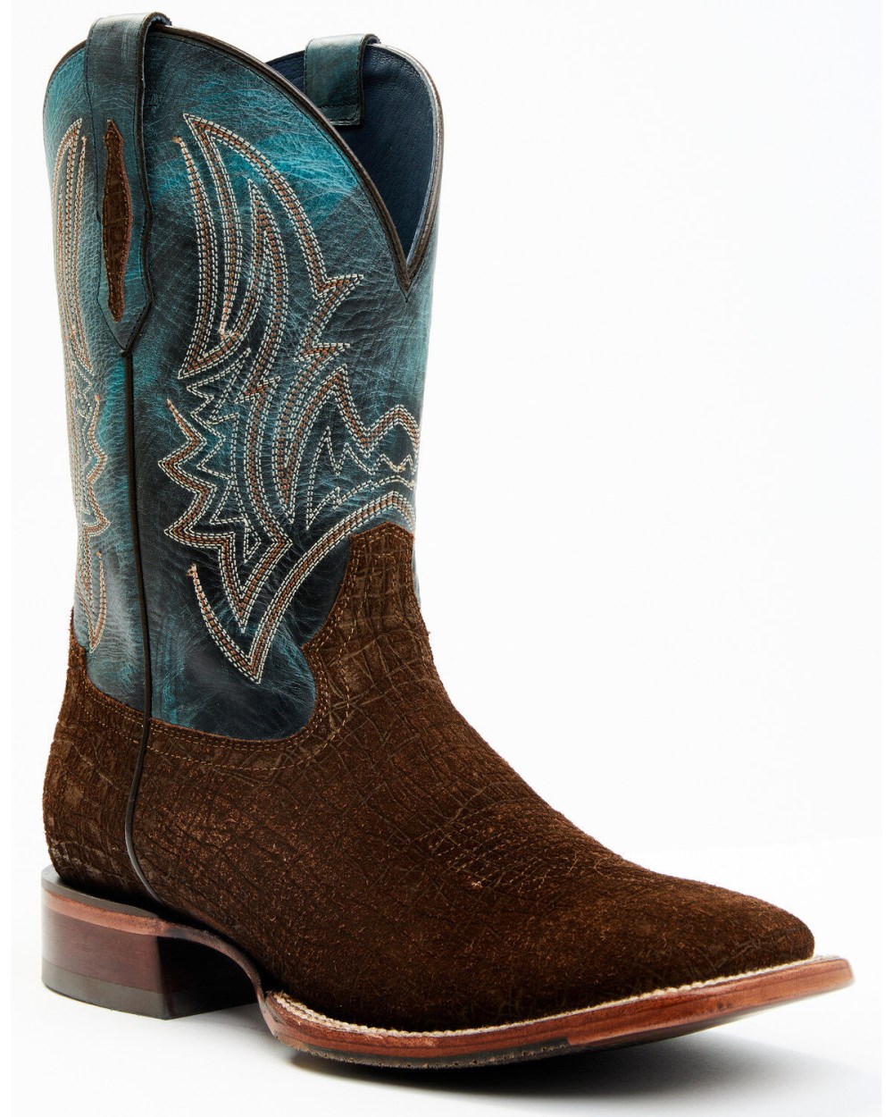 Cody James - Men's Blue Collection Western Performance Boots - Broad Square Toe | Brown/blue