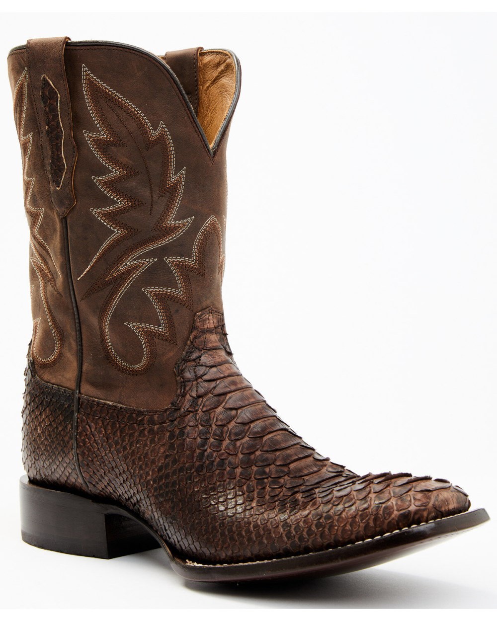 Cody James - Men's Exotic Snake Western Boots - Broad Square Toe | Chocolate - Click Image to Close
