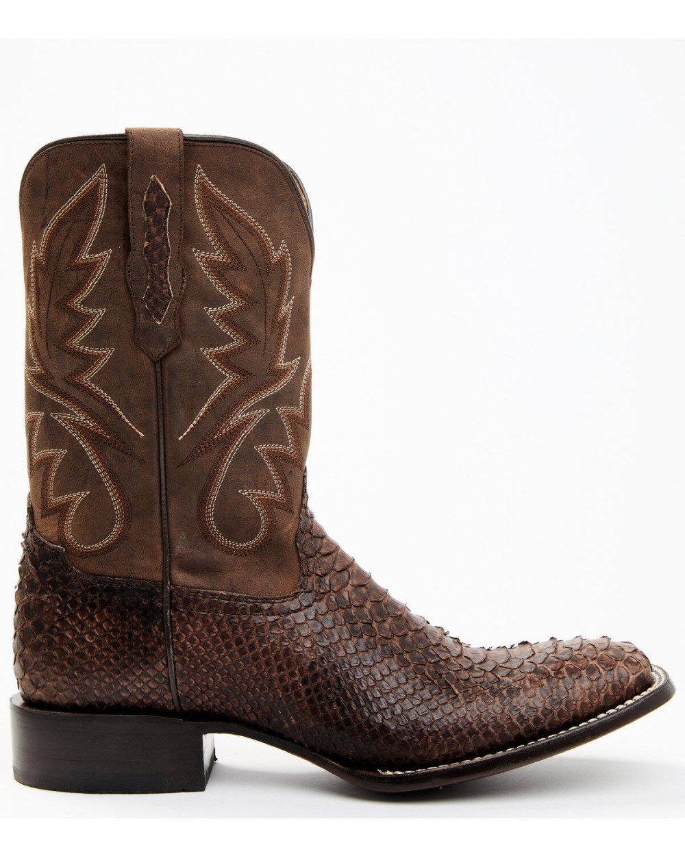 Cody James - Men's Exotic Snake Western Boots - Broad Square Toe | Chocolate